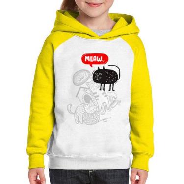 Imagem de Moletom Infantil Meaw - Foca na Moda, Branco, Amarelo, 2
