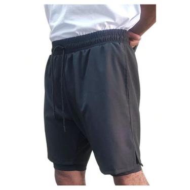 Imagem de Short Duplo Treino Corrida academia Compressão Elastano Dry - OXIDADO,
