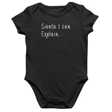 Imagem de Body Bebê Algodão Santa I can explain - Foca na Moda, Preto, P