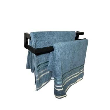 Imagem de Suporte para Toalha de Banho Luxuoso  - Varais na Web, PRETO
