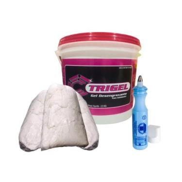 Imagem de Estopa de Algodao 2Kg, Marcador Industrial  & Gel Desengraxante Rosa -