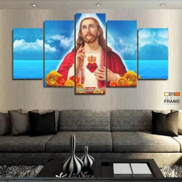 Imagem de Quadros Sagrado Coração De Jesus 63x130mt em Tecido - Wall Frame
