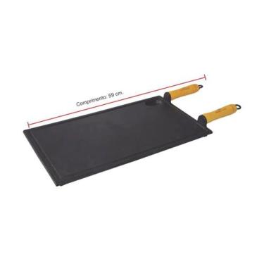 Imagem de Chapa Churrasqueira de Ferro Fundido - Medidas 25x45cm - Rig Fundidos
