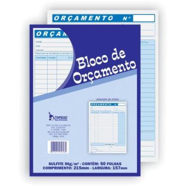 Imagem de Impresso Administrativo Orçamento 50 Folhas 157X215MM Pacote com 20 - 