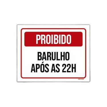 Imagem de Placa De Sinalização - Proibido Barulho Após 22 Horas 18X23