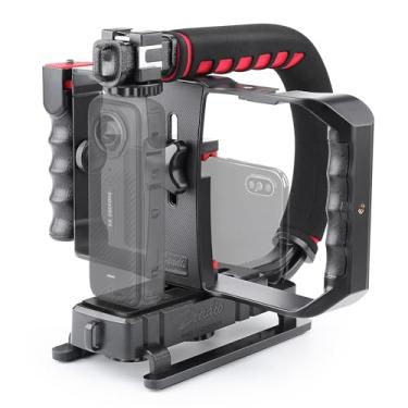 Imagem de Zeadio Estabilizador portátil triplo com equipamento de vídeo para smartphone para todas as câmeras DSLR filmadoras, câmeras esportivas e todos os smartphones