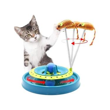 Imagem de Brinquedo Interativo P/ Gatos Disco Corre corre Torre De Bolinhas com 