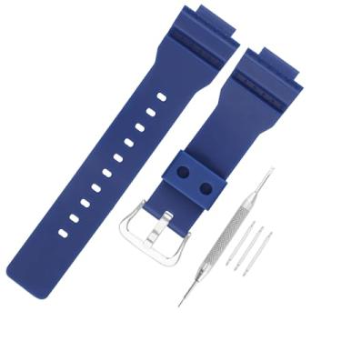 Imagem de JETHENG Pulseira masculina de resina compatível com Casio G-Shock 21 mm × 16 mm GBA800 GBA-800 GBD800 GBD-800 (azul)