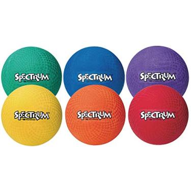 Imagem de S&S Worldwide Bolas de playground Spectrum, bolas clássicas de playground de 21 cm. Perfeito para 4 quadrados, kickball, recreação, quintal ou Dodgeball. Bolas de acabamento texturizado em um conjunto
