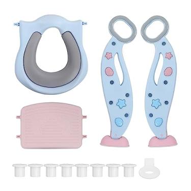 Imagem de Assento sanitário de treinamento Vomeko Potty com escada de banco, assento de treinamento antideslizante, penico higiênico dobrável e confortável, para crianças, meninos e meninas (PU)