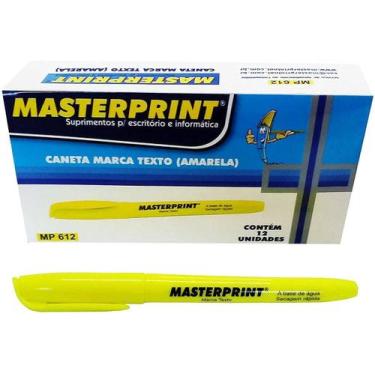 Imagem de Caneta Marca Texto, Masterprint, Amarela, Caixa com 12