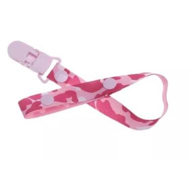 Imagem de Prendedor chupeta bebê - Kadu modas , camuflado rosa