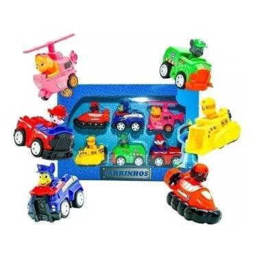 Imagem de Brinquedo Kit carrinhos patrulha 6 carros e 6 cachorros - toys
