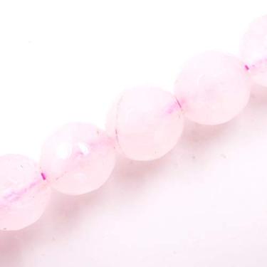 Imagem de Malahill Contas de pedras preciosas facetadas para fabricação de joias, vendidas por saco, 5 fios internos (quartzo rosa, 8 mm)