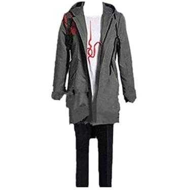 Imagem de Cos Nagito Komaeda jaqueta cosplay fantasia com capuz trench fantasias de Halloween, Masculino M, One Size