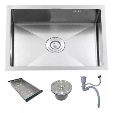 Imagem de Cuba Cozinha Gourmet Aço Inox Escovado 304 Completa 50X40