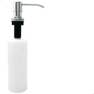 Imagem de Dona D Cor, Dispenser Dosador Detergente De Embutir Aço Inox Cromado 350ml Porta Sabonete Líquido Embutido Pia Bancada Cozinha