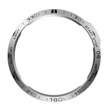 Imagem de ANZOAT Aço para Garmin Fenix 7 7X Anéis de Moldura de Safira Adesivo Antiarranhões Capa de Metal Protetora Acessórios de Relógio Escala de Mostrador de Anel (Prata, Para Fenix 7X)