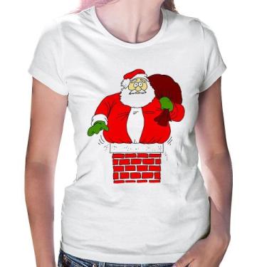 Imagem de Baby Look Papai Noel Chaminé - Foca na Moda, Branco, P