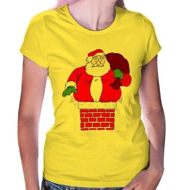 Imagem de Baby Look Papai Noel Chaminé - Foca na Moda, Amarelo, M