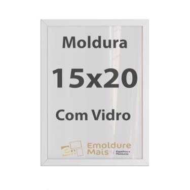 Imagem de Moldura 15x20 Branca Com Vidro, para Quadros Decorativo para sala, quarto, escritório, poster, casa, fotos, Certificados, Diplomas, Alvara Porta Retrato.