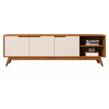 Imagem de Rack Bancada Tucumã 1.8 Pé Madeira Maciça Nature Off White JB Bechara