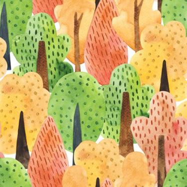 Imagem de Mangoloo Papel de parede de árvore verde boho floresta papel de parede para quarto de berçário destaque de parede autoadesivo removível papel de contato para armários e gavetas papel de parede de