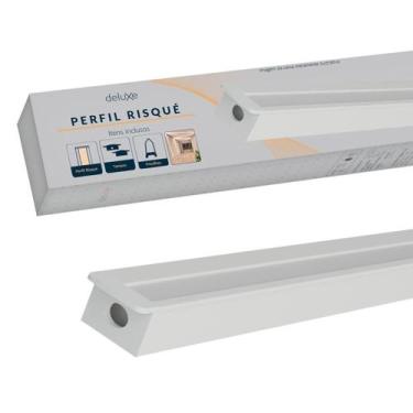 Imagem de Perfil Led Barra Risque Nano 13x10mm 2 Metros Embutir Branco Em Alumin
