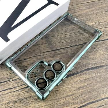 Imagem de Capa protetora transparente à prova de choque para Samsung Galaxy S24 S23 S22 Ultra Plus S 24 23 Capa protetora completa D, verde, para Samsung S22