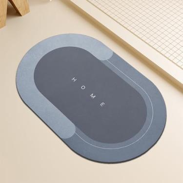 Imagem de Topzywlc Tapete de banho absorvente 45,7 cm x 71 cm, tapete mágico de secagem rápida, tapetes de banheiro antiderrapantes, para banheira, quarto, cozinha, vaso sanitário, porta, mesa de lavagem (azul