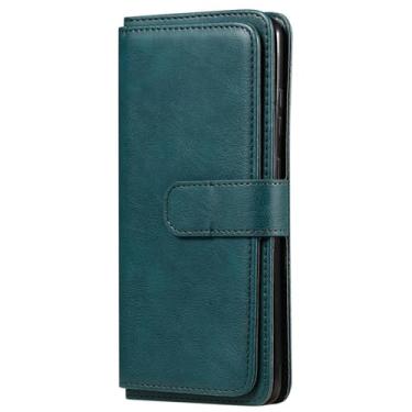 Imagem de HJZSZX Capa de celular tipo carteira de couro magnética para Samsung S23 Ultra (para Samsung S23 Ultra/verde)