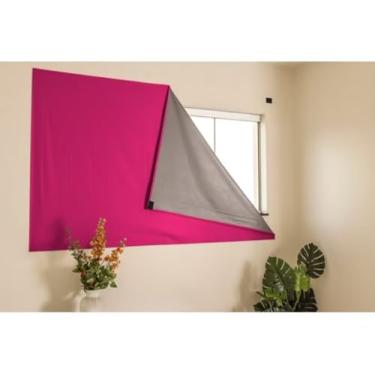 Imagem de Cortina Painel Blackout com Carrapicho Adesivo para Sala Quarto Cozinha com 1,35 Cms X 2,15 Cms (Pink)