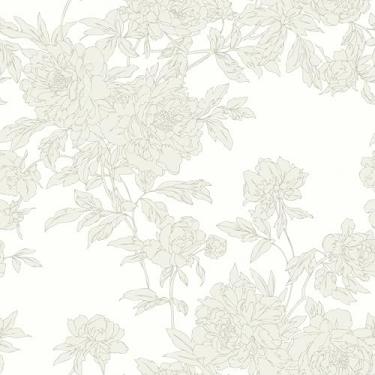 Imagem de Mangoloo Papel de parede floral bege vintage para descascar e colar papel de parede floral verde para banheiro meninas quarto autoadesivo removível textura papel de contato para armários forro
