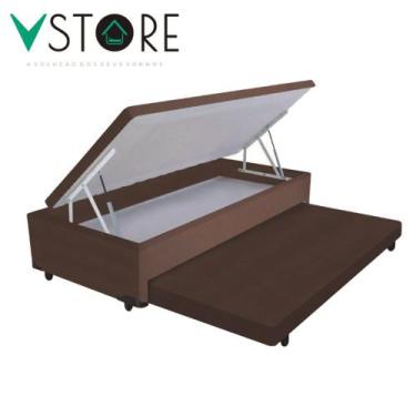Imagem de Cama Box Baú Solteiro 3 em 1 Auxiliar Bicama 88x188x44cm Várias Cores 