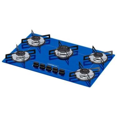 Imagem de Cooktop 5 bocas Chamalux ultra chama Bivolt Azul  / GN, Bivolt