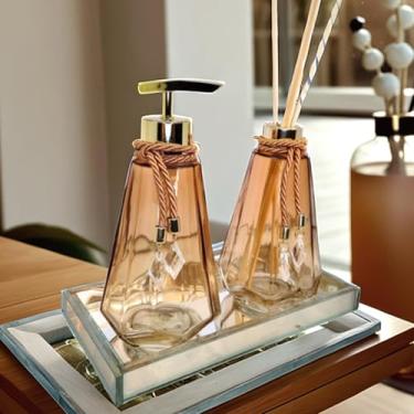 Imagem de Kit Lavabo Completo Com Bandeja Luxo Aromatizador Sabonete Liquido