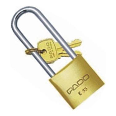 Imagem de Cadeado De Latão Pado 35mm Com Haste Longa