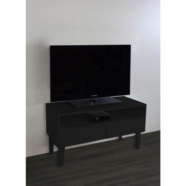 Imagem de Rack Para Tv Bancada Com Nicho E Gaveta Preto Laca