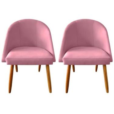 Imagem de Kit 2 Cadeiras Decorativas Lua Rose para Sala de Jantar Escritório - S