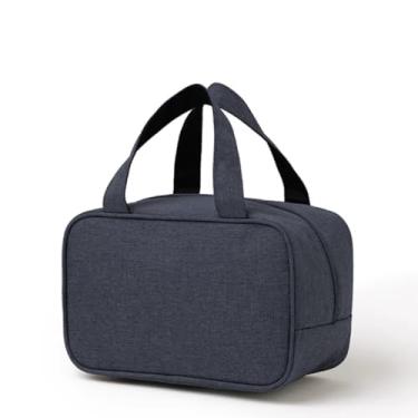 Imagem de Bolsa Térmica De Mão Quadrada com Amplo Espaço Revestido Para guardar marmita E Alimentos (azul)