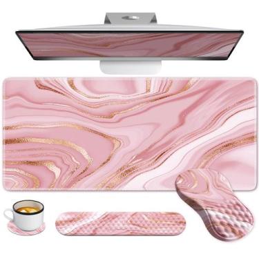 Imagem de Tapete de mesa Anyshock Pink com mouse pad e apoio para pulso