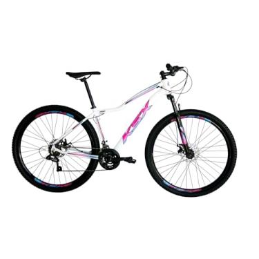 Imagem de Bicicleta Bike Aro 29 KSW MTB Alumínio 24V Câmbios Especiais - Feminina - Cabeamento Superior Interno (BRANCA (ADS PINK/AZUL), 15)
