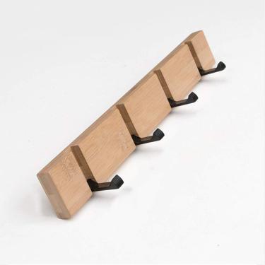 Imagem de Cabideiro De Parede, Madeira Com Ganchos Retráteis, Belas E Elegantes Roupas Para Pendurar Roupas, Chaves, Toalhas, Wood Color, 4 hook