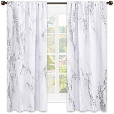 Imagem de Cortinas blecaute de mármore – Cortinas de quarto e sala de estar com isolamento térmico, economia de energia e redução de ruído, L 106 x C 150 cm