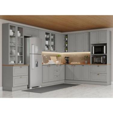 Imagem de Cozinha Modulada de Canto 11 peças 18 Portas 7 Gavetas Americana Henn,