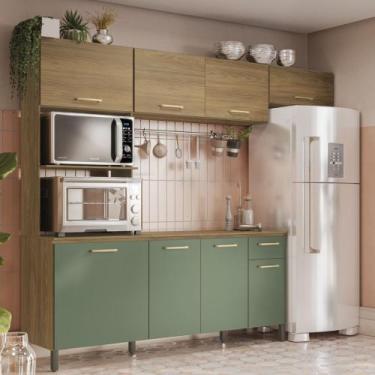 Imagem de Kit Cozinha Compacta 258cm 8 portas 1 Gaveta com Tampo Kappesberg - No