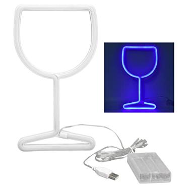 Imagem de Zerodis LUZES DE NEON LUZES DE ILUSTIMAÇÃO SOFT Caixa DE Bateria DE Alimentação Dupla Incluída, Sinal DE Economia DE Energia para Festas DE Aniversário Decoração DE Interiores aprox. 226g (Luz azul)