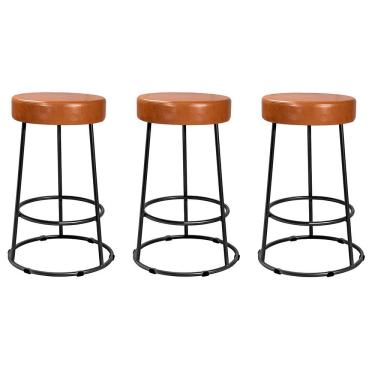 Imagem de Kit 3 Banquetas Roma 70cm Couríssimo - Salaone Amarula