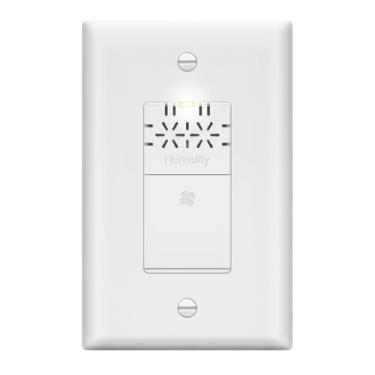 Imagem de LIDER não é necessário fio neutro interruptor do sensor de umidade, detecção automática de umidade, circulador de ar, controle automatizado do ventilador do banheiro, tempo ajustável, 1 polo