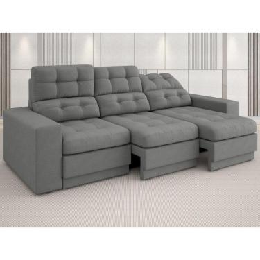 Imagem de Sofá Jobim 2,05m Assento Retrátil e Reclinável Velosuede - NETSOFAS